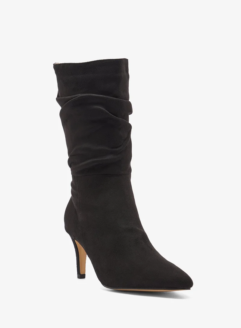 Ginger Black Pointed Toe Slouched Ankle Boots for Women | Best Price UAE